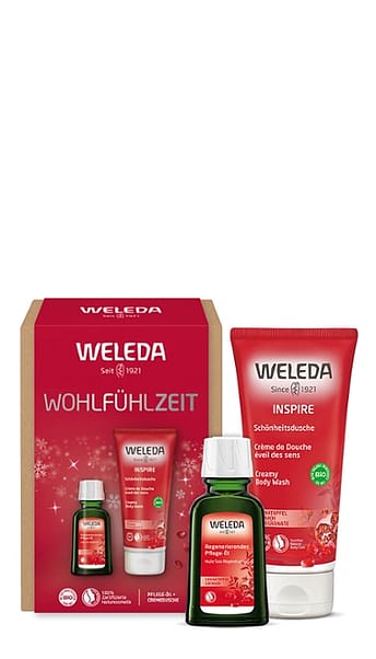 WOHLFÜHLZEIT - Geschenkset Schönheitsdusche Granatapfel & Regenerierendes Pflege-Öl