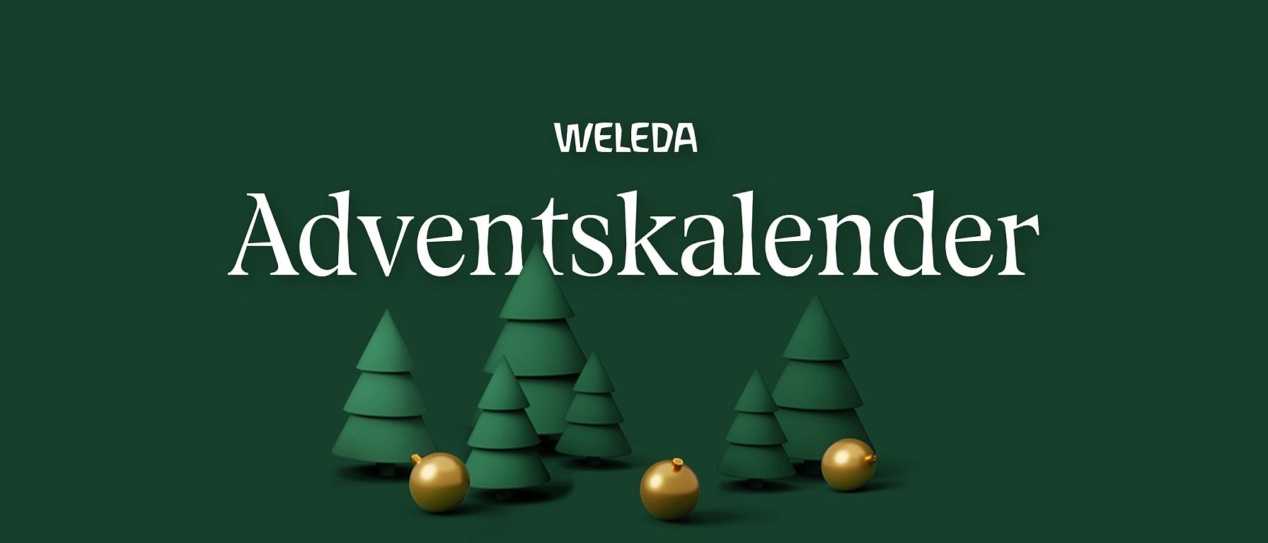 Tannenbäume und Weihnachtskugeln auf grünem Hintergrund