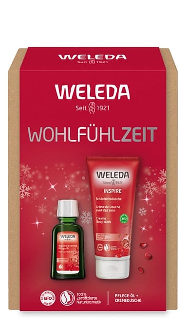 WOHLFÜHLZEIT - Geschenkset Schönheitsdusche Granatapfel & Regenerierendes Pflege-Öl