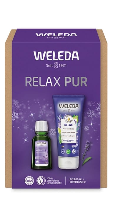 RELAX PUR - Geschenkset Aroma Shower Relax & Lavendel Entspannendes Pflege-Öl