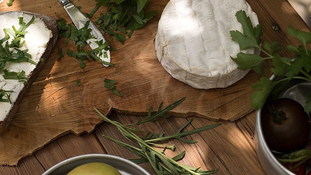 Käse, Rucola, Brot