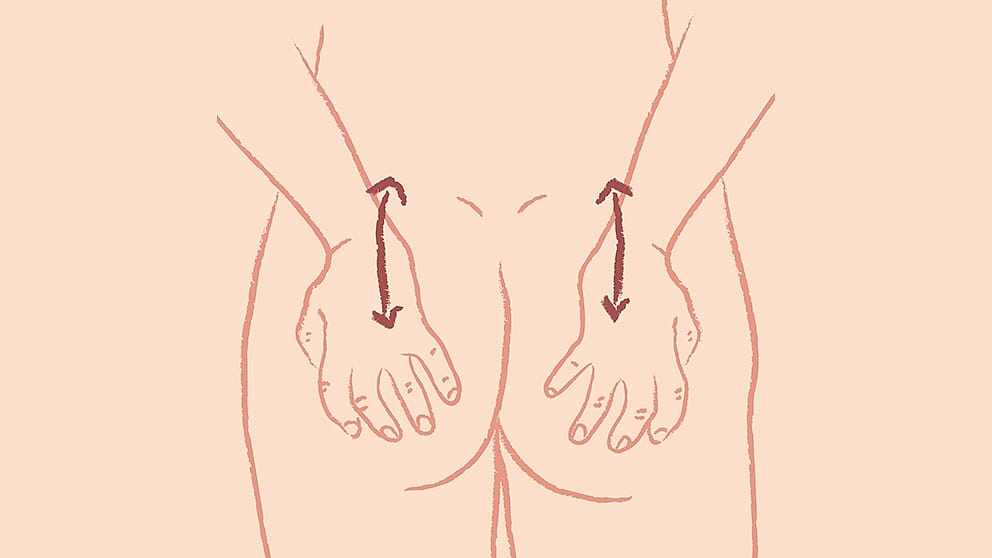 Illustration Schwangerschaftsmassage am Gesäss